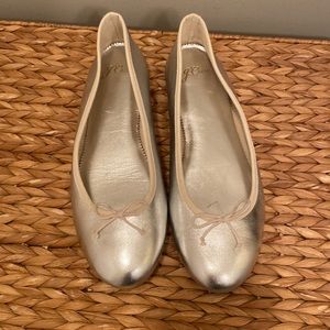 J. Crew Silver Ballet Flats. Size 8. Worn once!